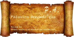 Palovics Annamária névjegykártya